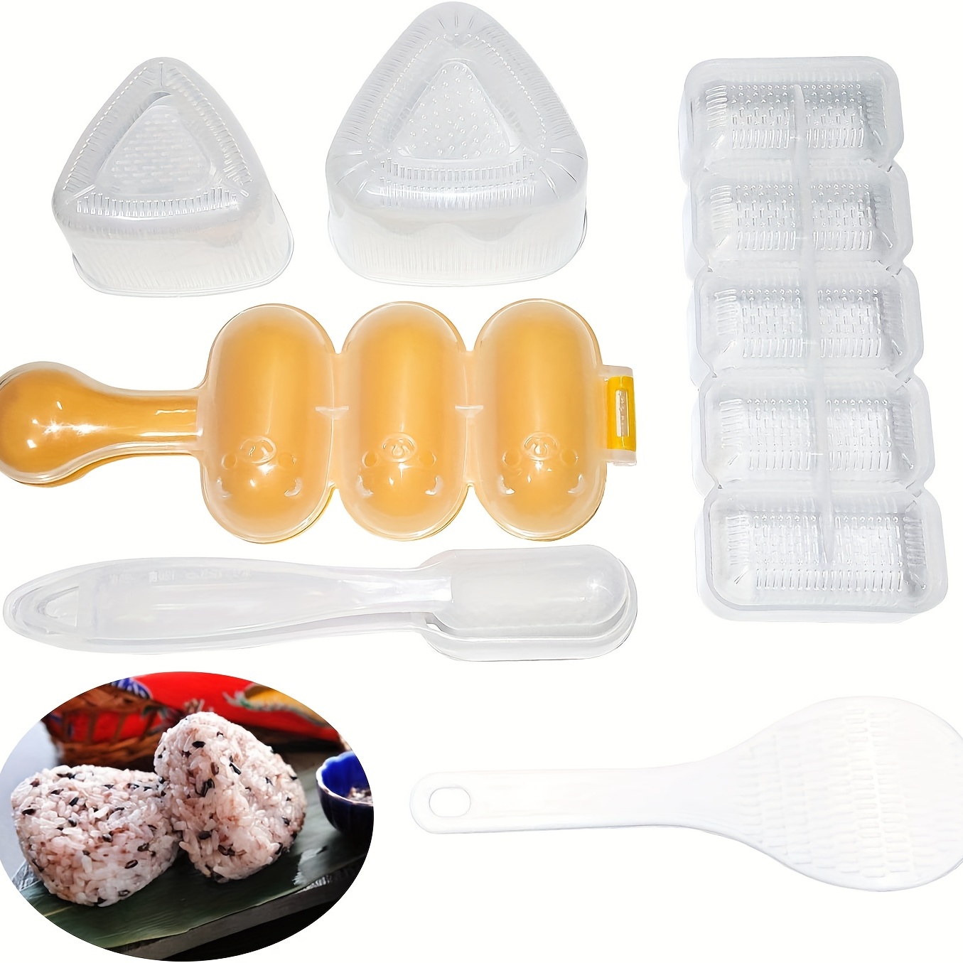10Pcs Rice Ball Molds, Cute Onigiri Mold DIY Sushi Molds, Rice Ball Mould  Shaker Sushi Maker