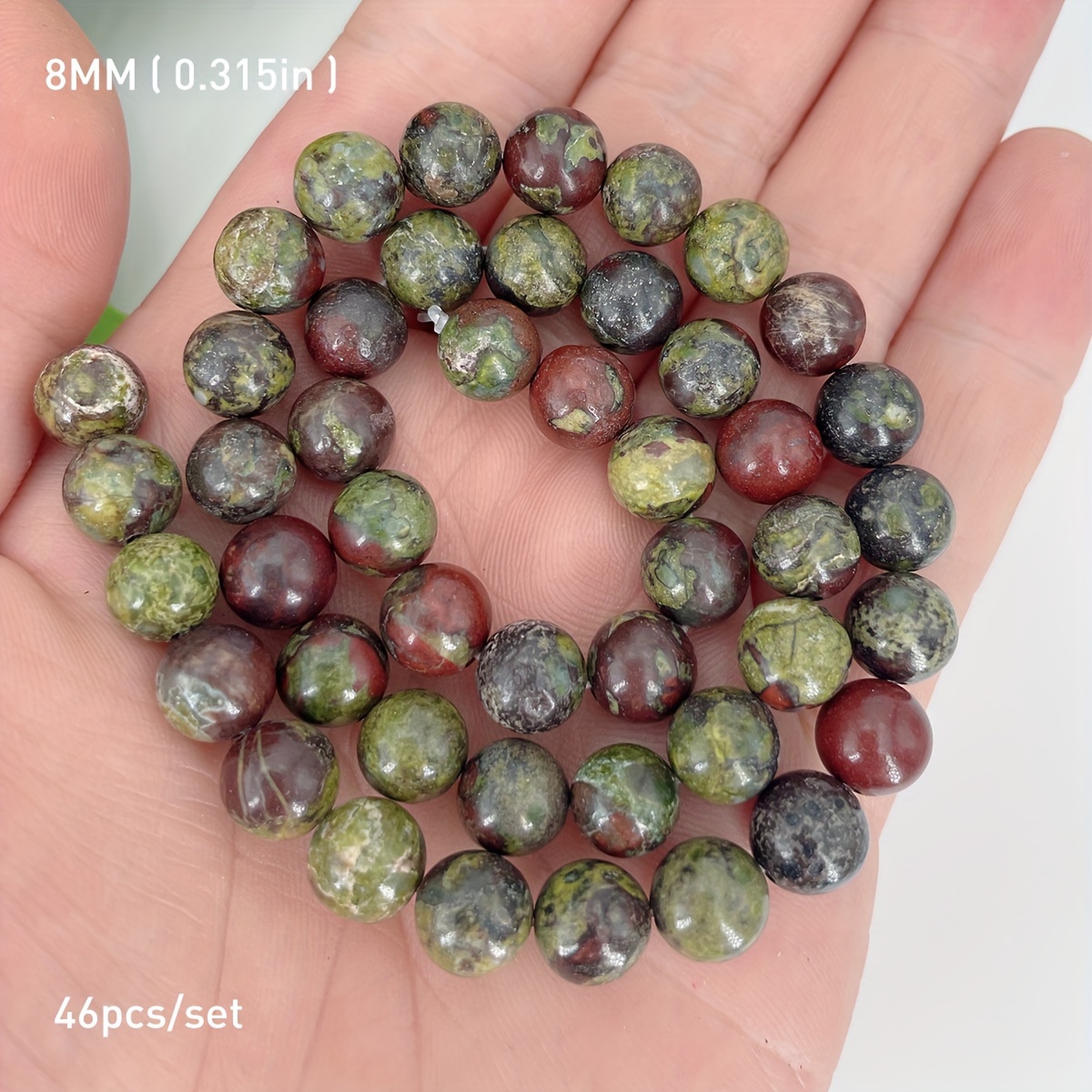 BDI221042 Beadings Natural Dragon Blood Stone 2/3/4mm Faceted Loose Tiny  Beads for Jewelry Making DIY Christmas Bracelets 15'' Mineral Bead - ( Dia