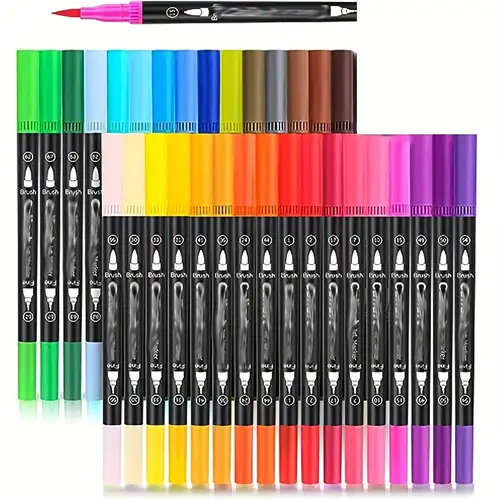 Marker Pens Set 18 Colors Dual Tip Brush Pens Art Permanent