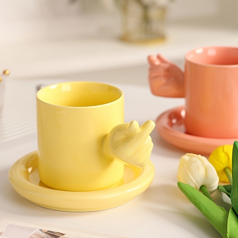 Ceramic Coffee Mug, Hollow Design Water Cup,, Porcelain Coffee Cups With  Big Handle, Modern, Boho, Unique Style For Any Kitchen - Temu