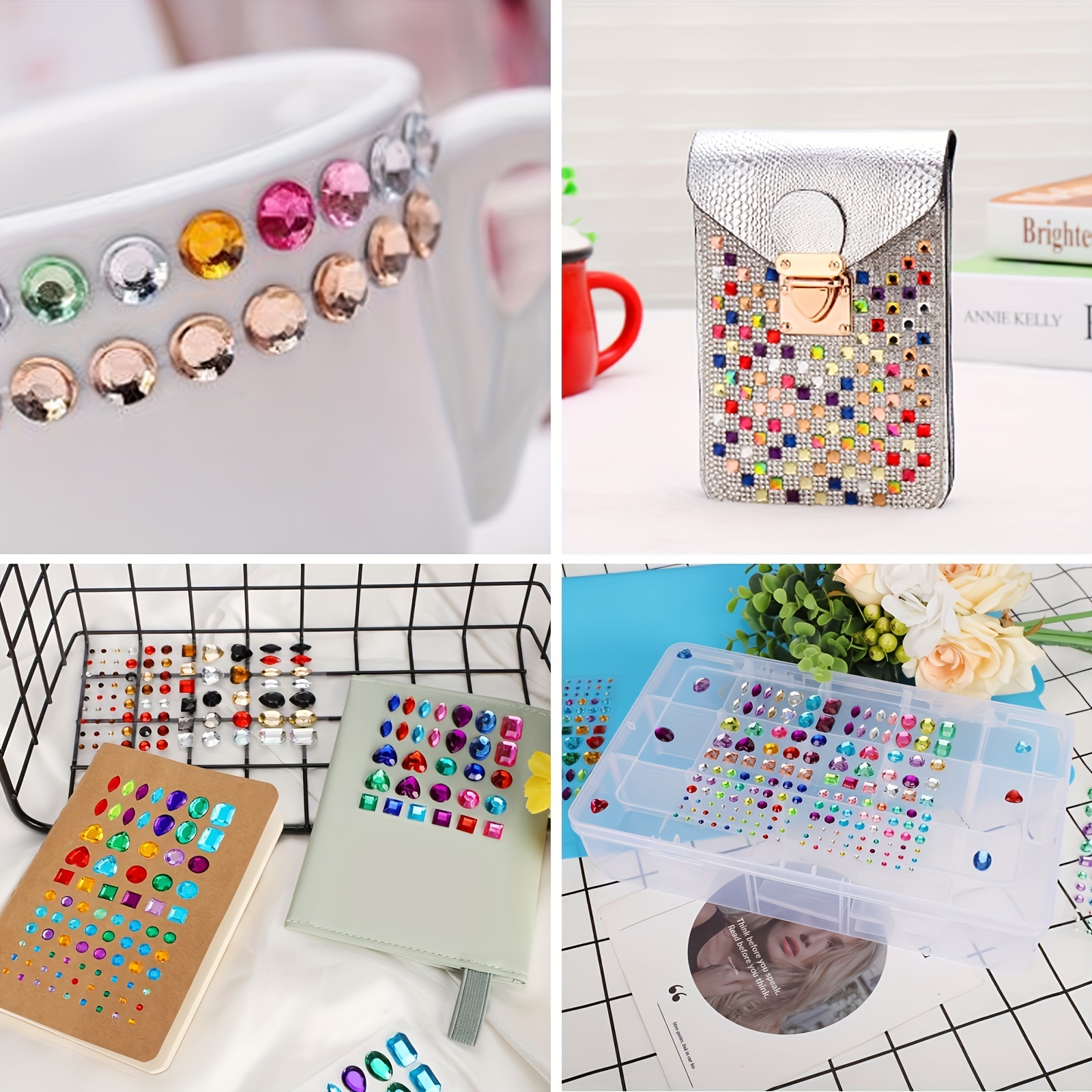 2200+Gem Stickers Jewels Stickers Rhinestone for Crafts Sticker Crystal Stickers Self Adhesive Craft Jewels for Arts & Crafts,Multicolor,Assorted