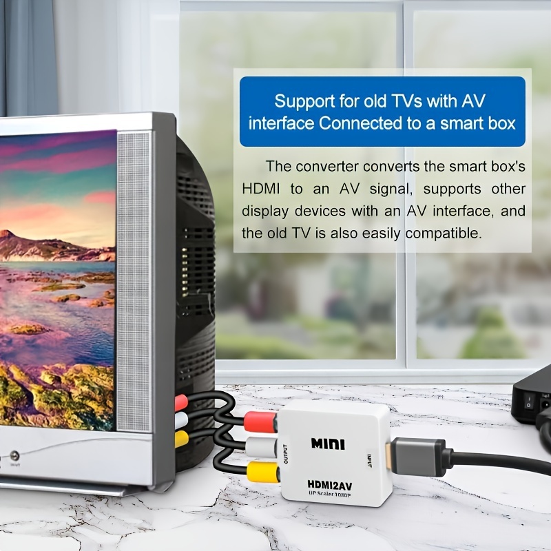  Adaptador AV a HDMI, cable adaptador macho a hembra RCA a HDMI  convertidor HDMI a AV RCA 1080P HD Cable convertidor componente macho para  TV VCR DVD : Electrónica