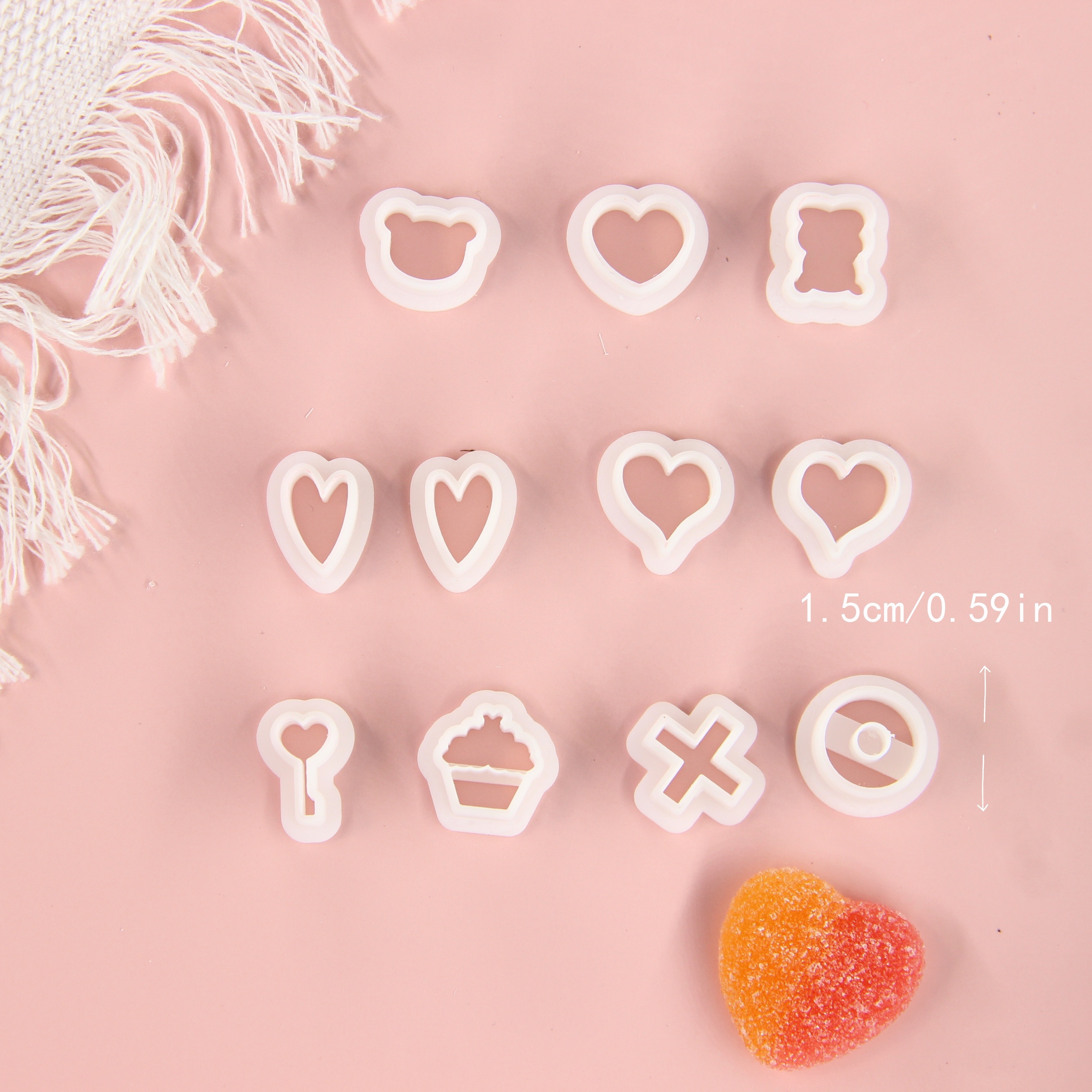 11pcs Polymer Clay Cutters Valentines Day, Valentines Polymer Clay Cutters  For Earrings Making, 11 Shapes Valentines