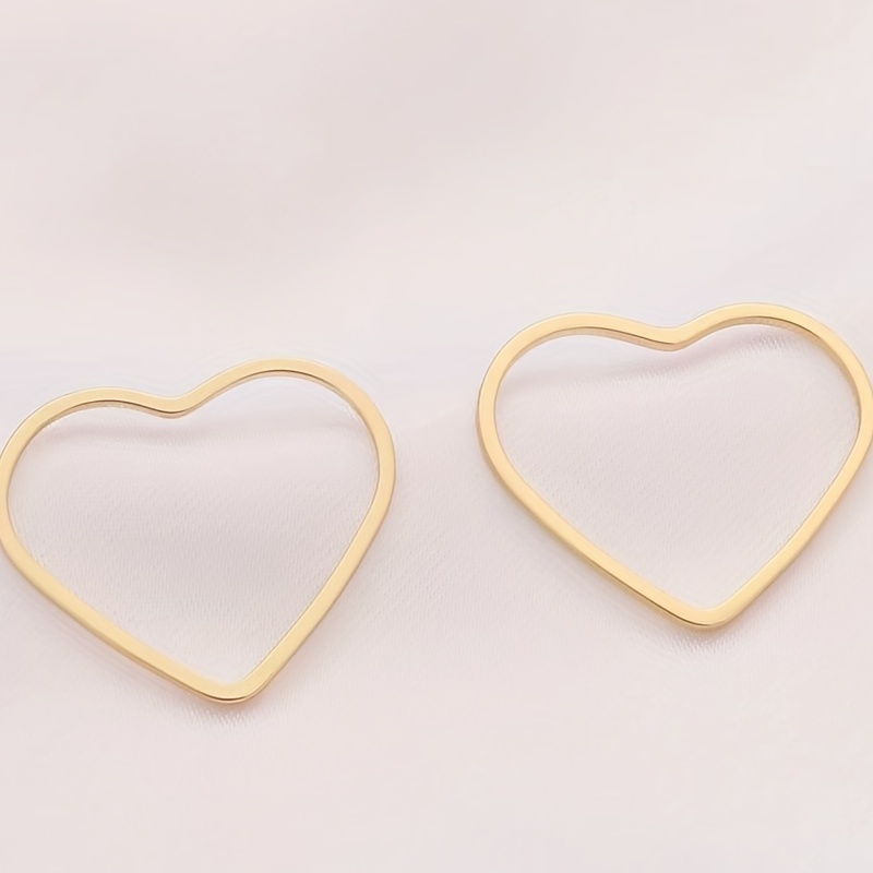 100Pcs Metal Hollow Heart Charm Alloy Heart Frame Charms Beads for