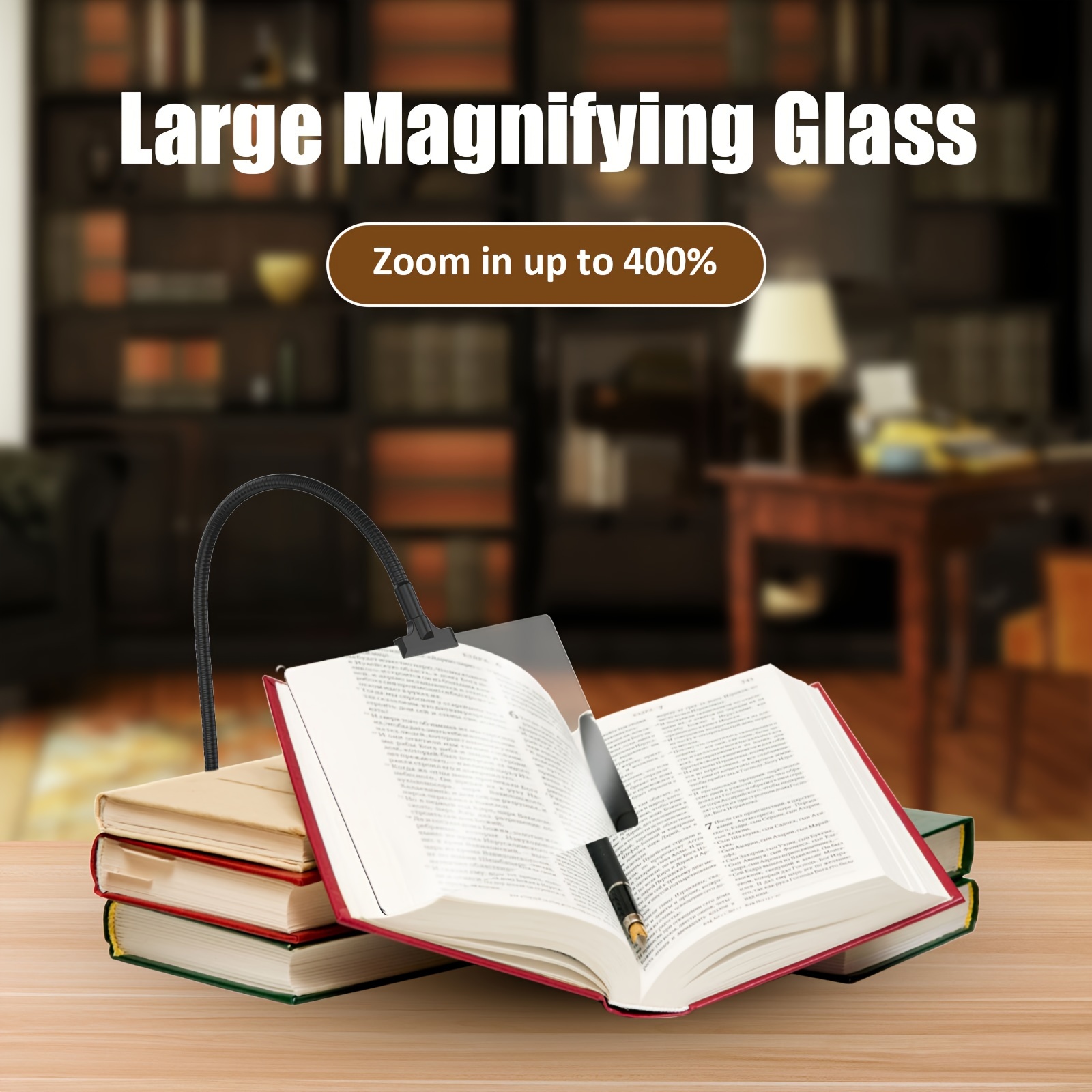 4X Magnifying Glass With Stand 10 X 6 Inches Large Full Page Magnifier  Flexible Hands Free Detachable Desktop Magnifier For Reading Low Vision  Seniors