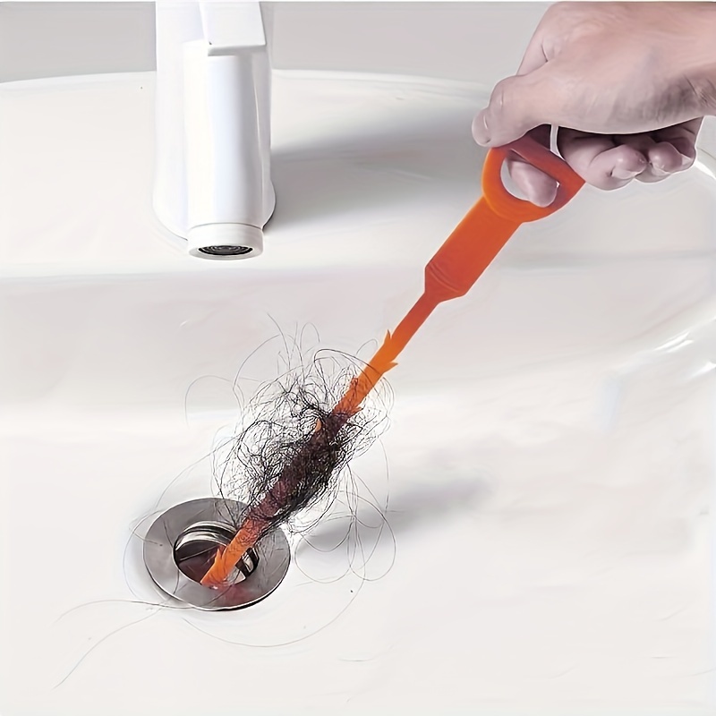 Portable Pipe Dredging Strip Hair Brush Cleaner Bend Sink Drain