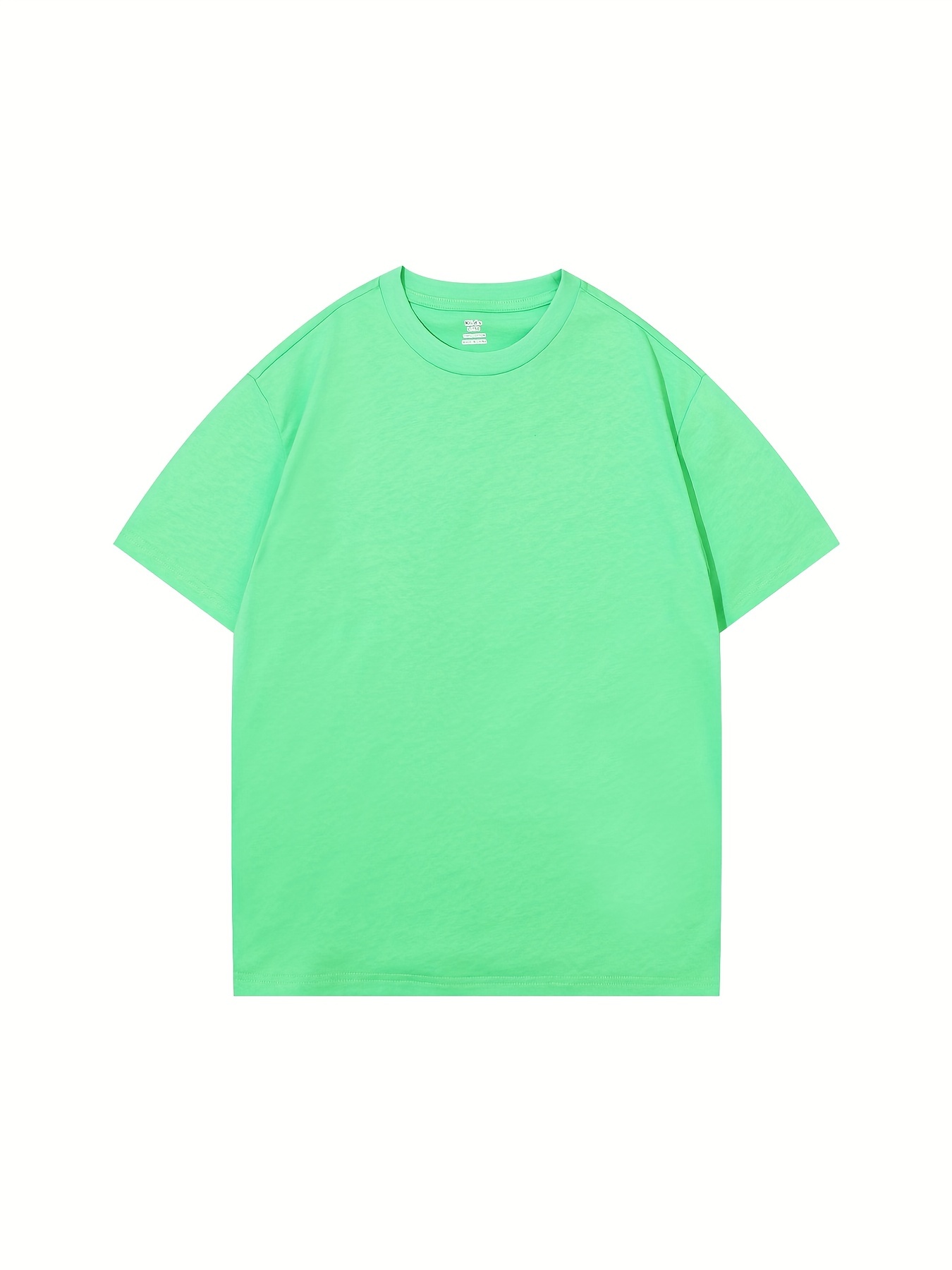 Camiseta Manga Corta Color Liso Niña Camiseta Informal - Temu