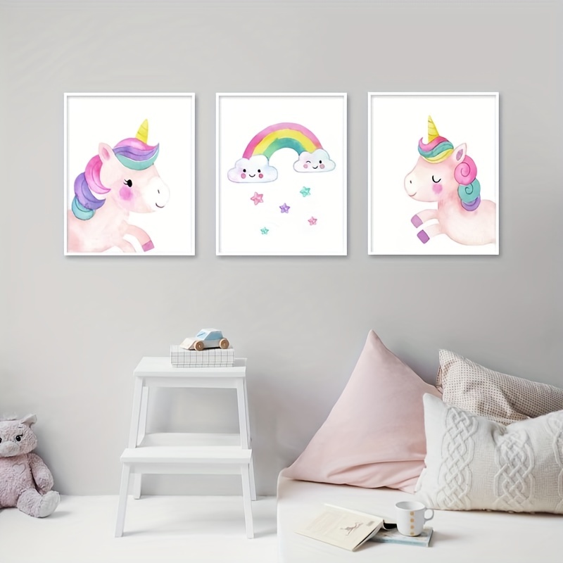 Unicorn Canvas Painting Wall Art For Girls Perfect For - Temu