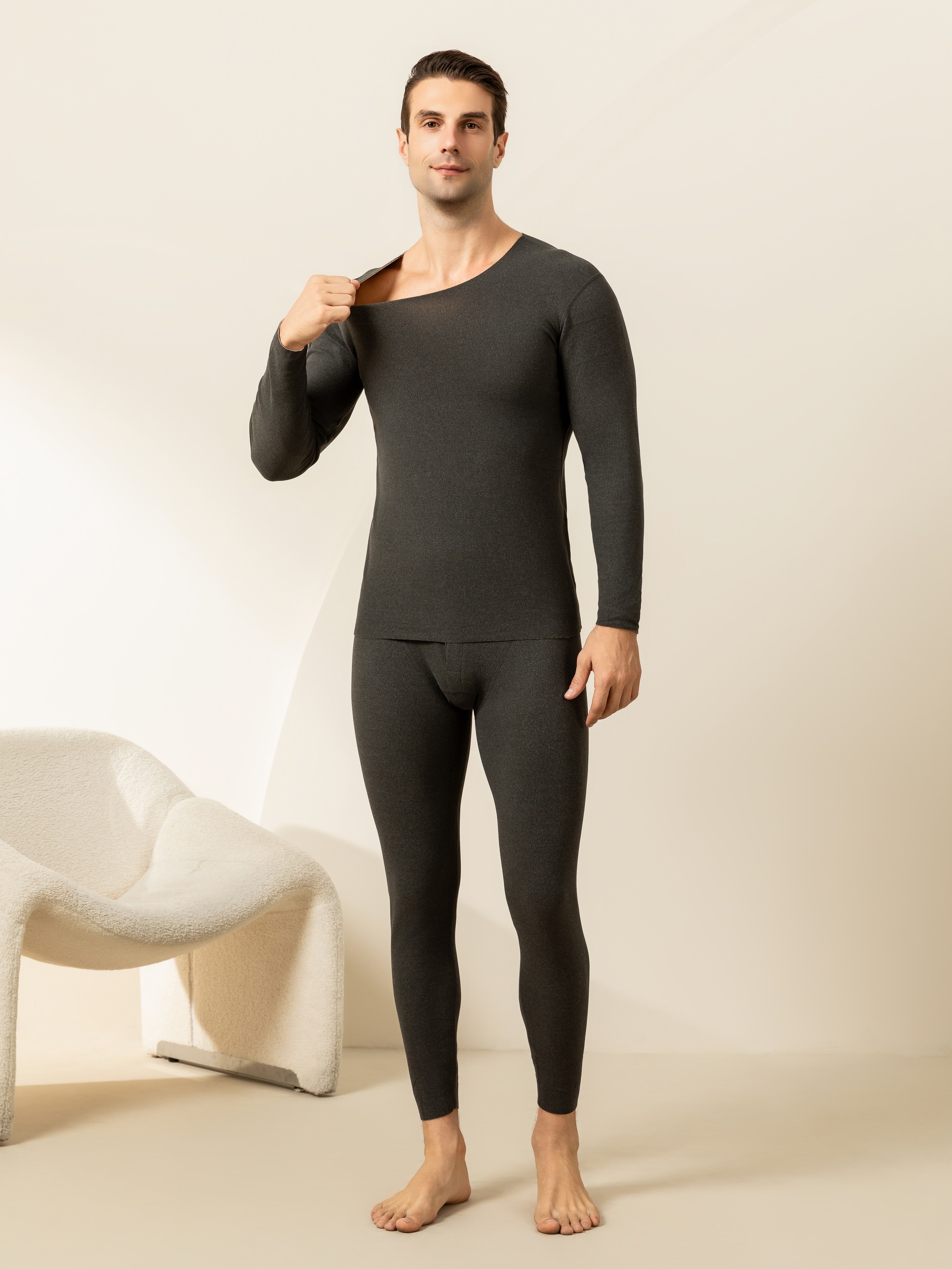 Men Warm Long Johns Set Printed Winter Mens Thermal Underwear Sexy Slim Fit  Man Thermo Sleepwear Tops+Pants Set