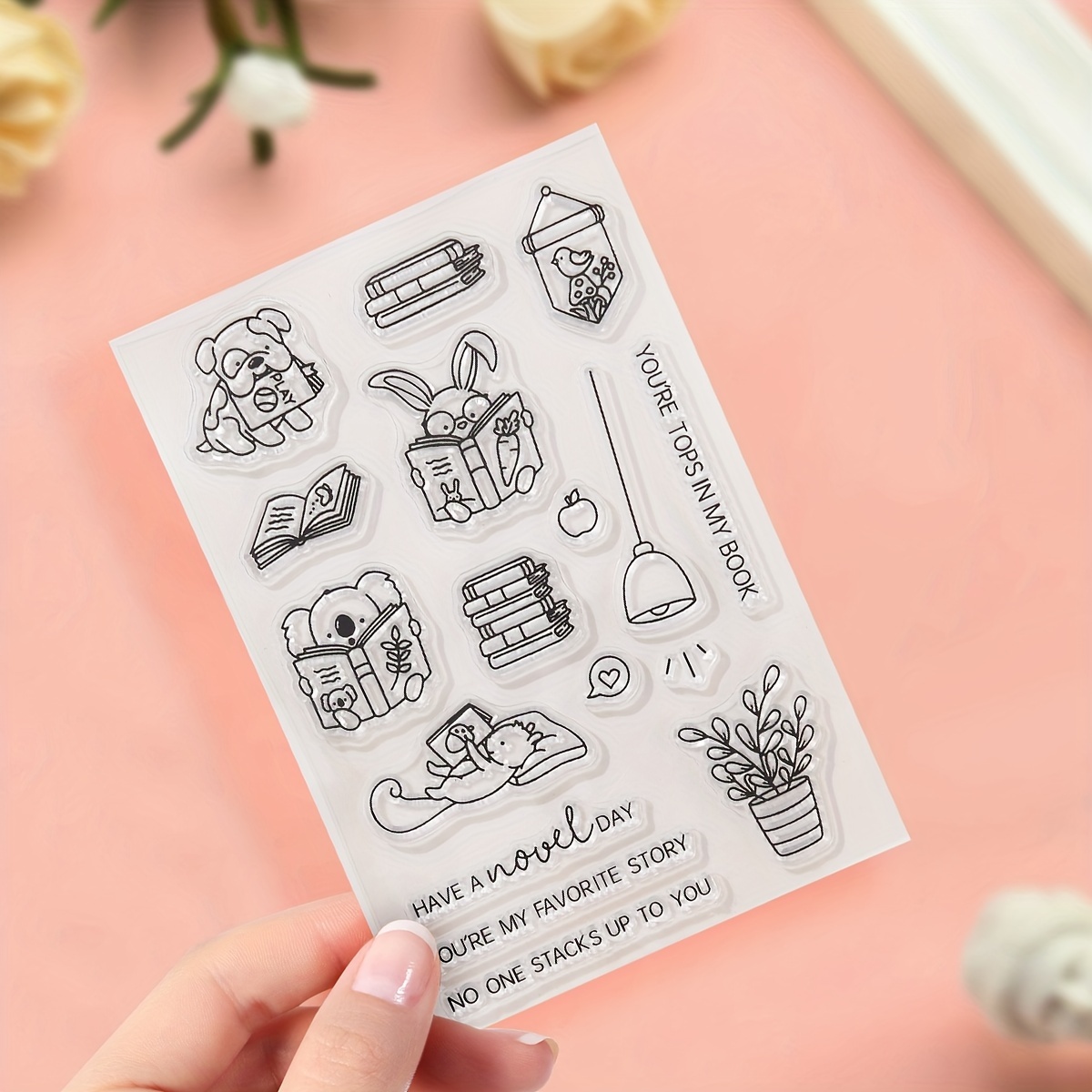 Animal And Books Clear Stamps For Card Making Transparent - Temu