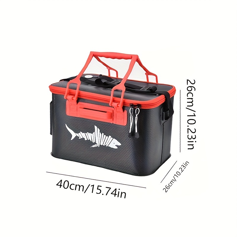 Black Portable Eva Fishing Bag Handle Foldable Fishing - Temu Canada