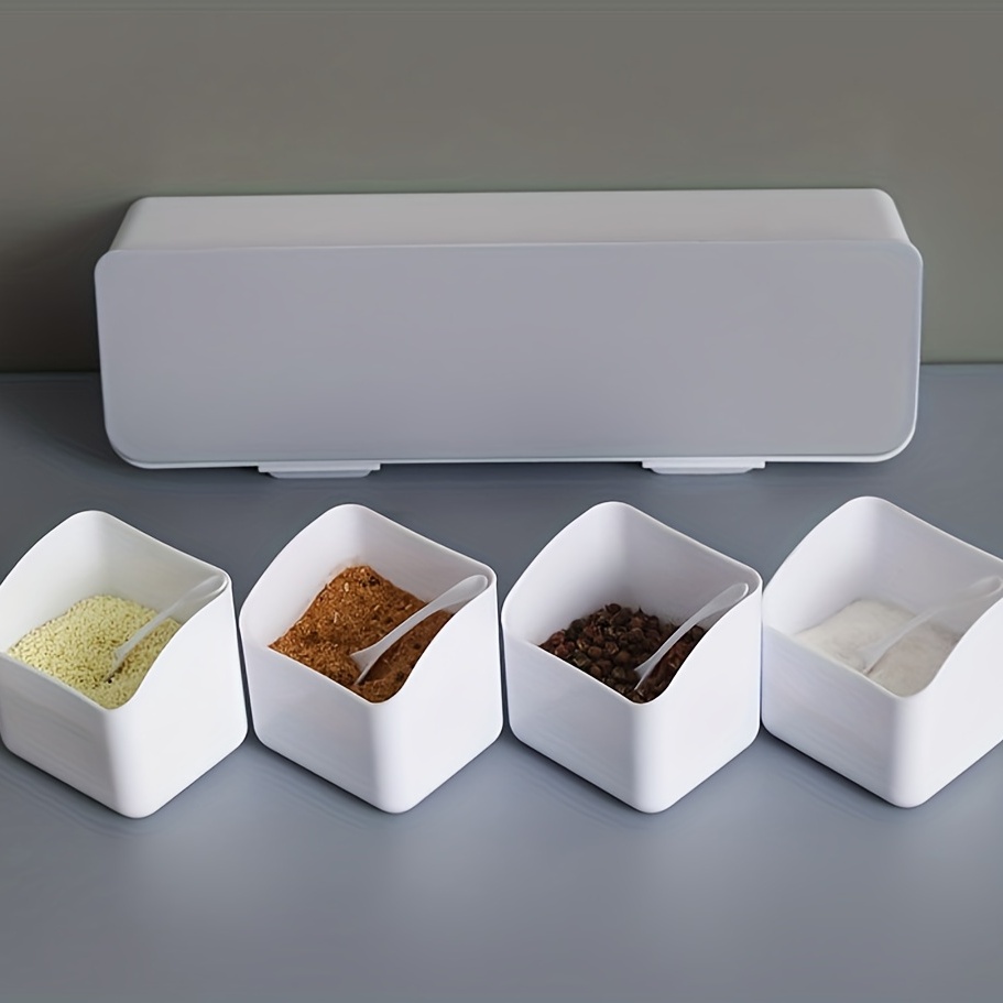 1pc Spice Storage Box With 4/8 Compartments, Portable Spice And Seasoning  Container, Waterproof And Moisture-Proof Storage Box, Household Kitchen Supp