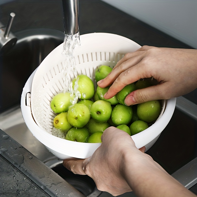 Multi-functional Double-layer Vegetable Wash Basin & Drain Basket