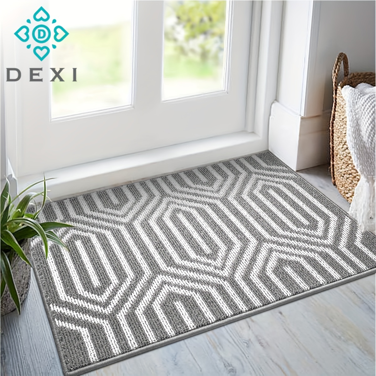 Dexi Geometric Pattern Door Mat Washable Indoor/outdoor - Temu