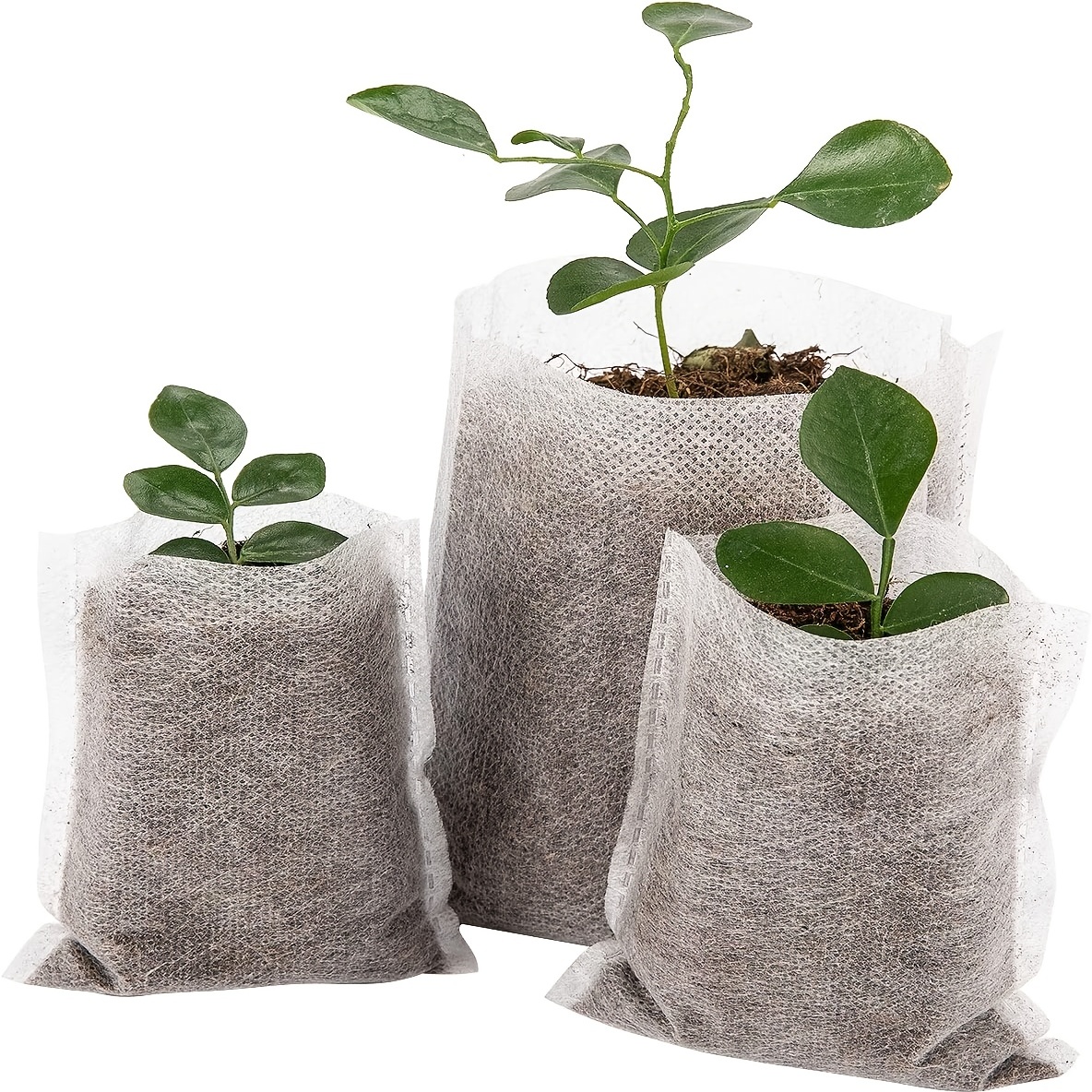 100Pcs/Set Biodegradable Nonwoven Fabric Nursery Plant Grow Bags Seedling  Pot Growing Planter Planting Bag Container Garden Tool