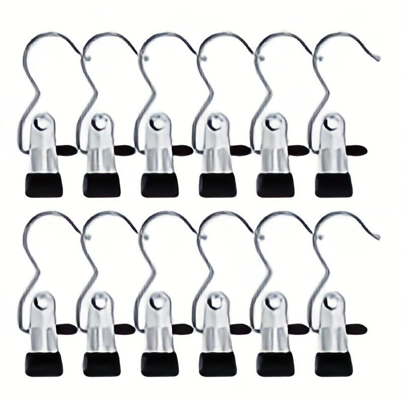 20pcs Non-slip Hanger Clip Set 360 Rotatable Boot Hook Metal Clip