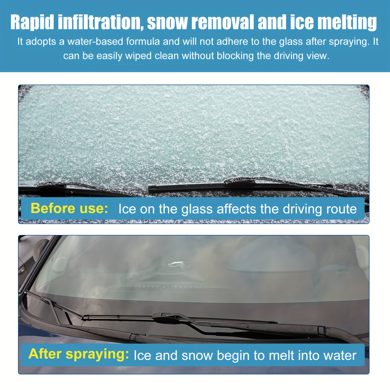 Car Snow Melting Spray, Winter Car Windshield Ice Remover, Spezielles  Schneeschmelzmittel Für Autofenster, Anti-Eis- Und