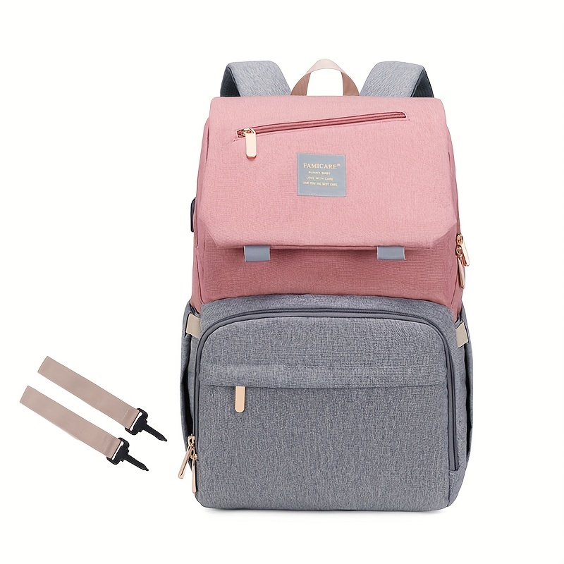 Large Capacity Diaper Backpack Classic British Style Mom Travel Bag