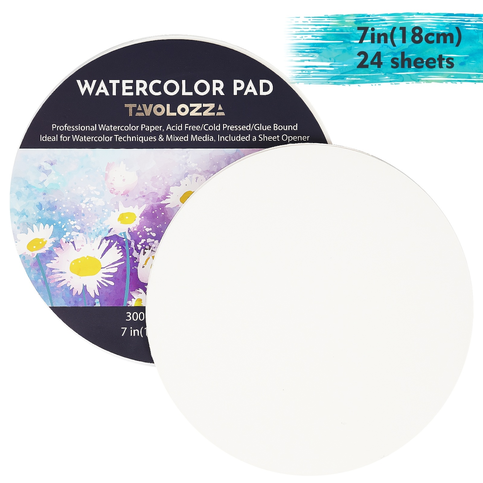 Large Watercolor Paper Pad Set of 2 - 20 Sheets/Pad - Cold Press Paper for  Wet Media
