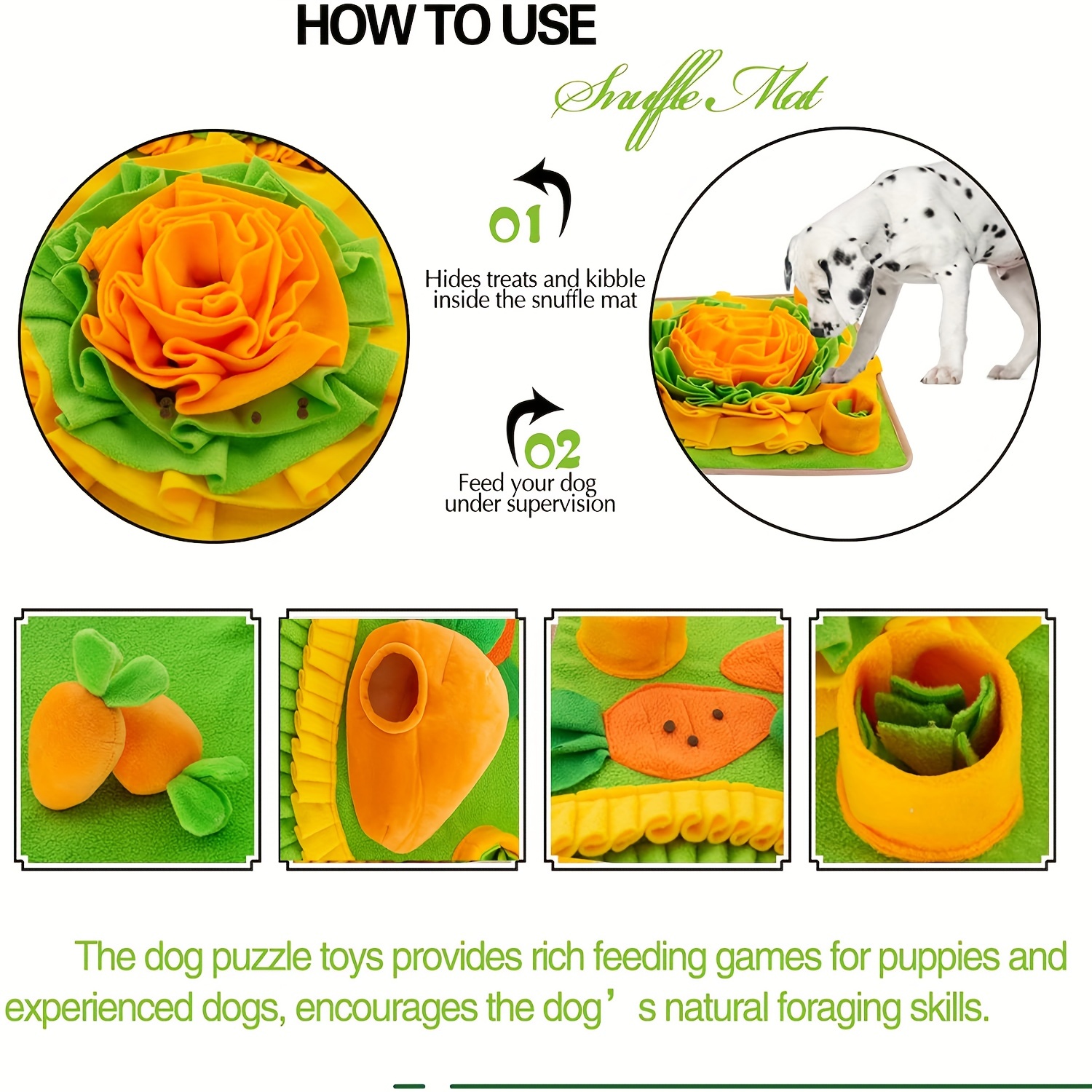 Pet Snuffle Pad For Dogs, Interactive Dog Puzzle Food Mat For Food Slow  Feeding, Non-slip Hide And Seek Enrichment Dog Toy For Training Foraging  Skills - Temu