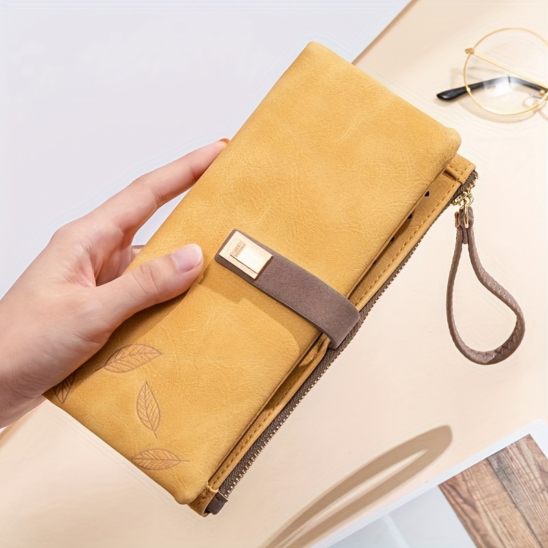 Sunflower Wallet Small Bifold Real Leather Handmade Women Wallet Bi-fold  Wallet RFID Blocking Genuine Leather Travel Purse Wristlet Card Holder