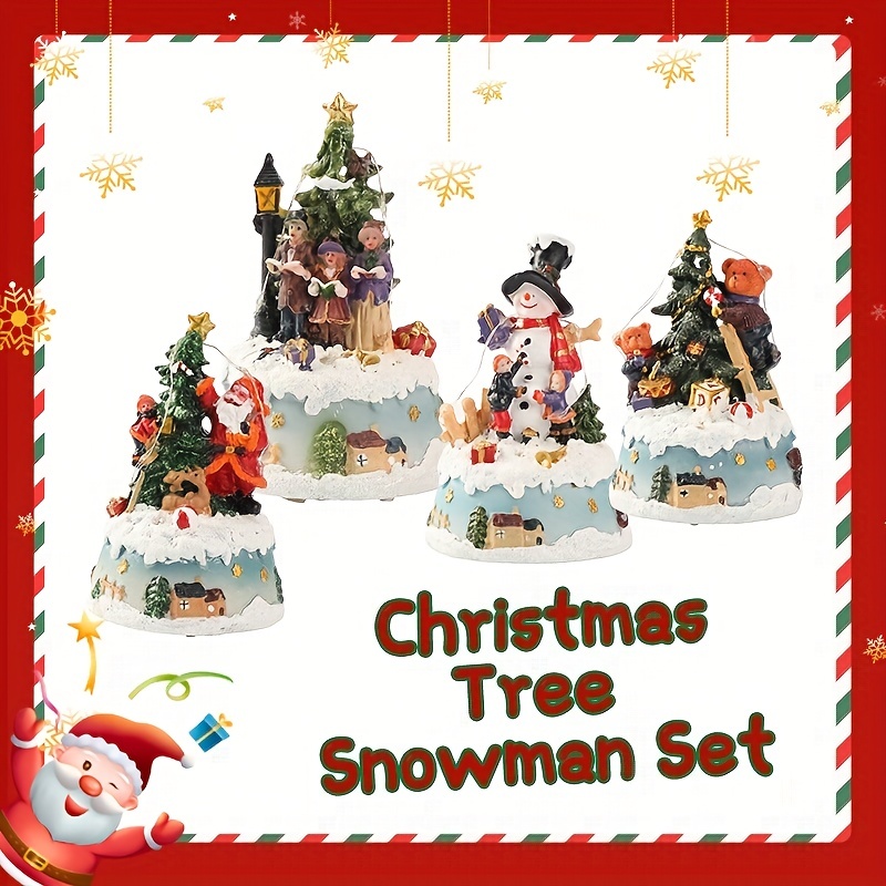 Christmas Small Ornaments Christmas Resin Snowman Set - Temu