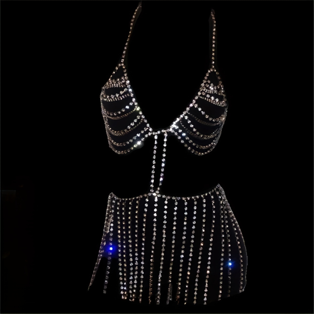 Sexy Luxury Rhinestone Bra Chest Chain Nightclub Clothing Lingerie  Decoration