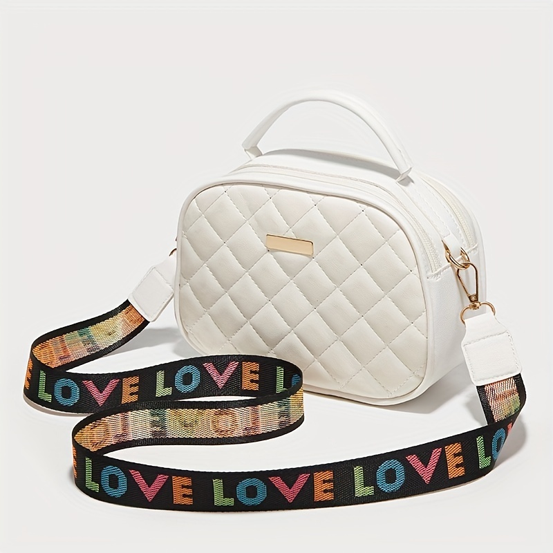 Argyle Embossed Shoulder Bag Faux Leather Waterproof Crossbody Bag