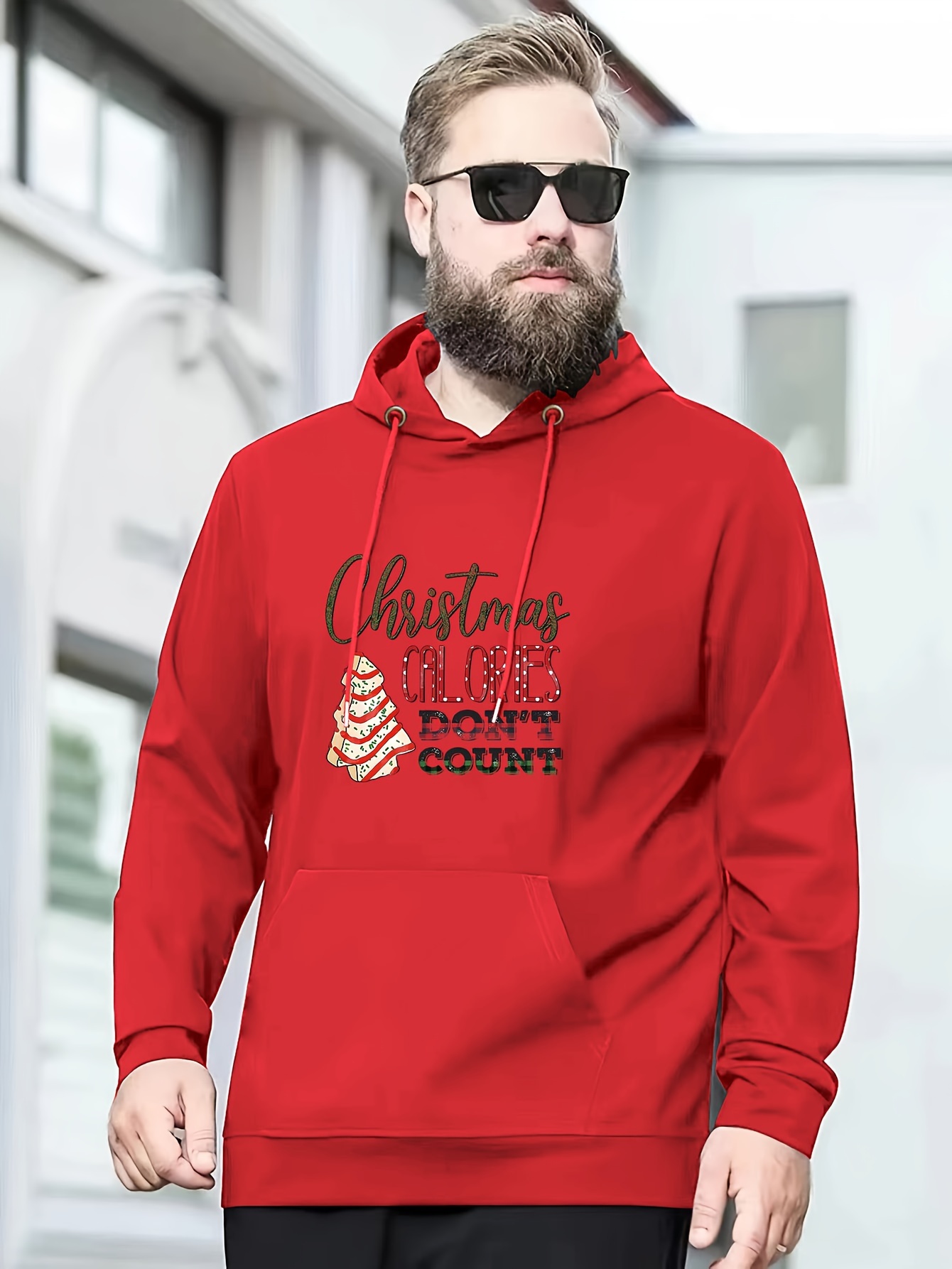 Sudadera Capucha Estampada Patrón Feliz Navidad Sudaderas - Temu Mexico