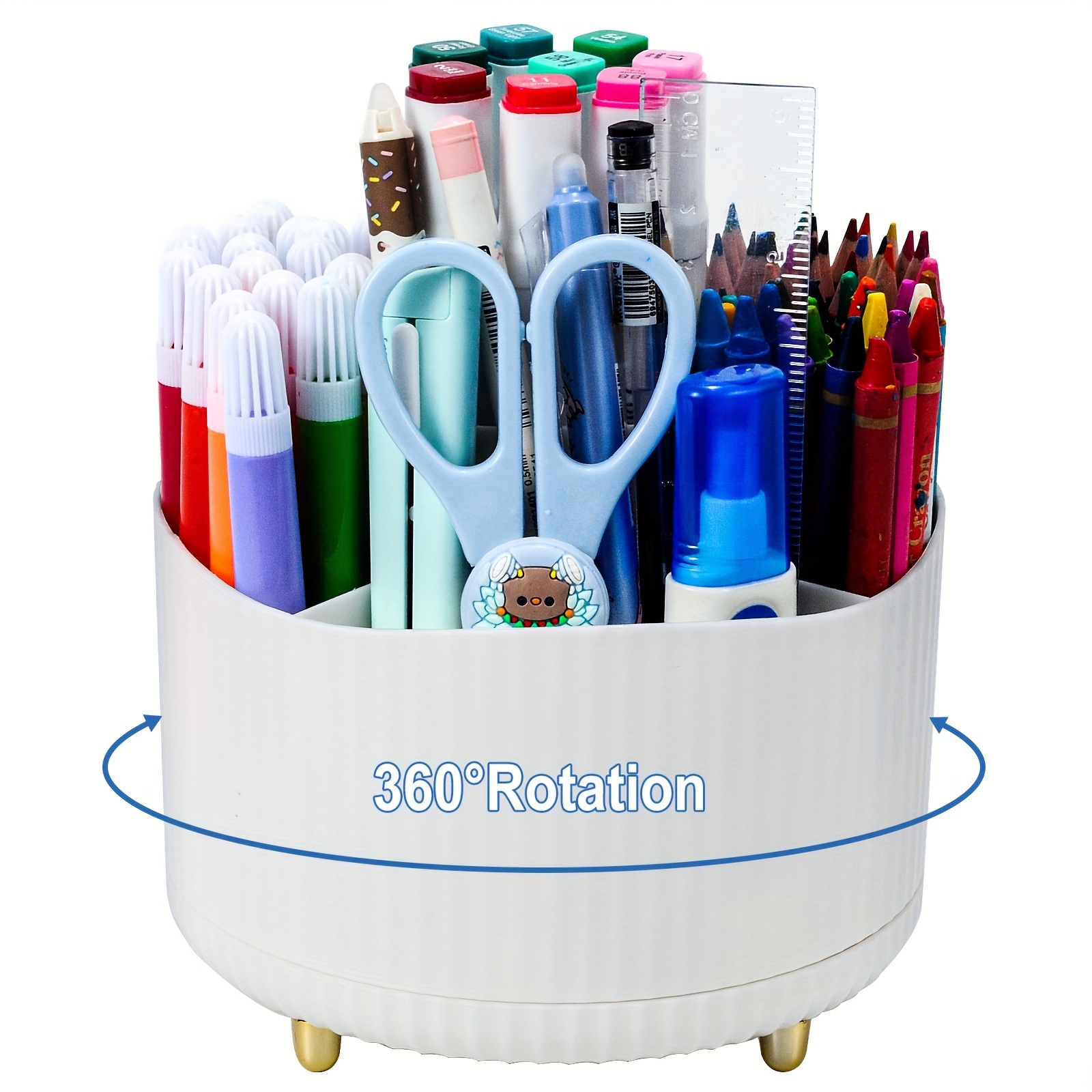 Art Supply Storage And Organizer, 360° Spinning Pen Holder And  Pencil/marker Organizer Caddy For Desk For Office, Classroom, Kids Craft  Supplies Organization And Storage, Cell Phone Stand - Temu Japan