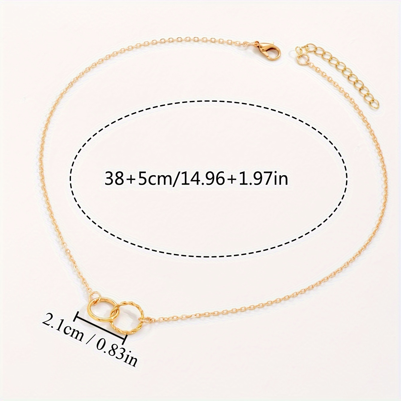 Women's Double Circle Collarbone Chain Necklace — Perfect for Dates