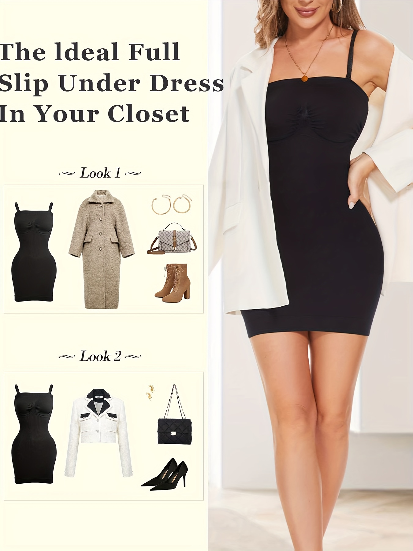 Women Tummy Control Dress Seamless Slim Shapewear Slip Under Dresses Body  Shaper