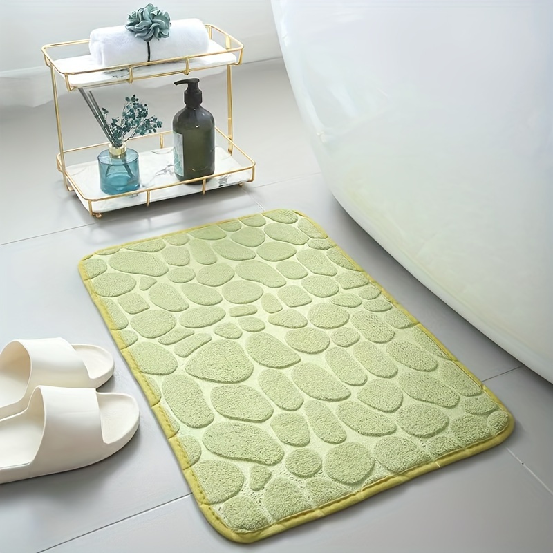 Cobblestone Embossed Bathroom Mat, Memory Foam Pad, Washable Bath Rugs,  Stonetextured Water Absorbent Mat, Non-slip Washable Thick Carpet, Suit For  Bedroom Living Room Home Use Spring Summer Autumn And Winter - Temu