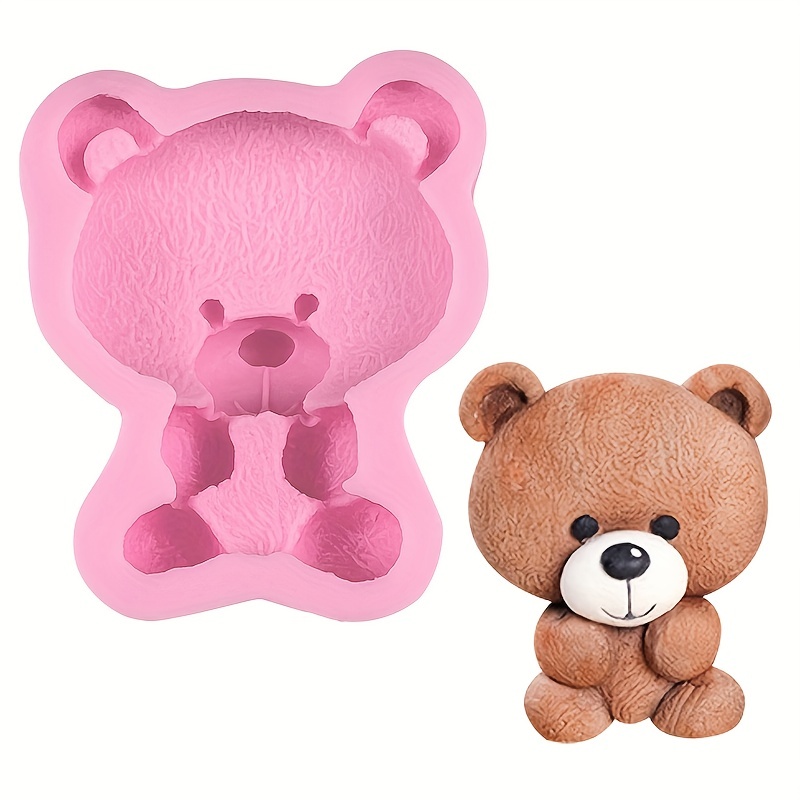 New 3D Teddy Bear Silicone Mold DIY Animals Christmas Cake Fondant Mold  Crafts Candy Mousse Decoration