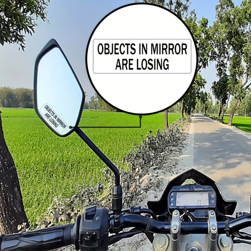 3pcs/set Objects In Mirror Are Losing Design Decal, Glass Funny Sticker,  Car Stickers
