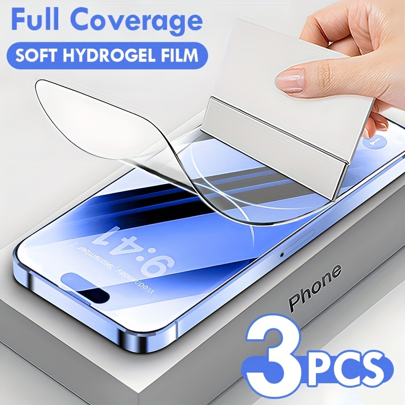 3pcs Full Cover Soft Hydrogel Film For IPhone 15 Pro Max 11 12 13 14 Pro  Max Plus Screen Protector For IPhone X XR XS MAX 8 7 Plus SE2020 SE2022 SE2