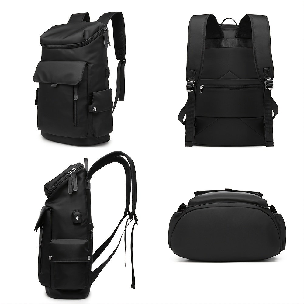 Womens Black Leather Rucksack Stylish Laptop Backpacks