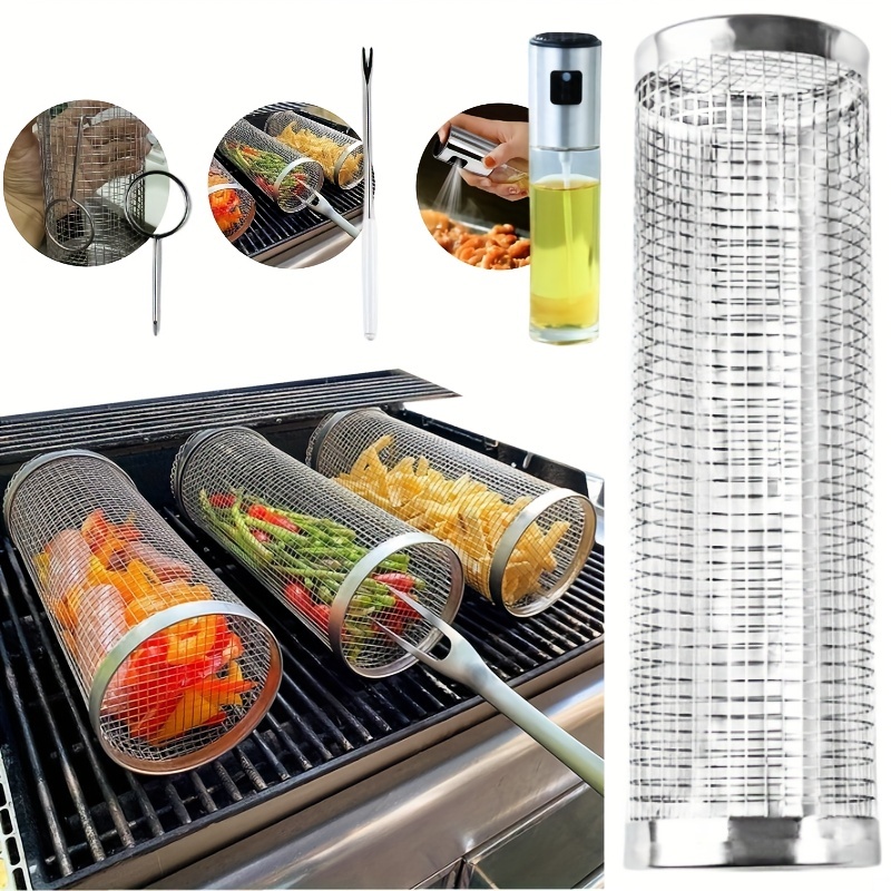 Stainless Steel Grill Basket Smoker Cage Barbecue Cooking - Temu