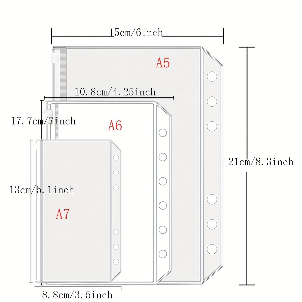 A5 A6 raccoglitore trasparente Budget Planner Organizer 6