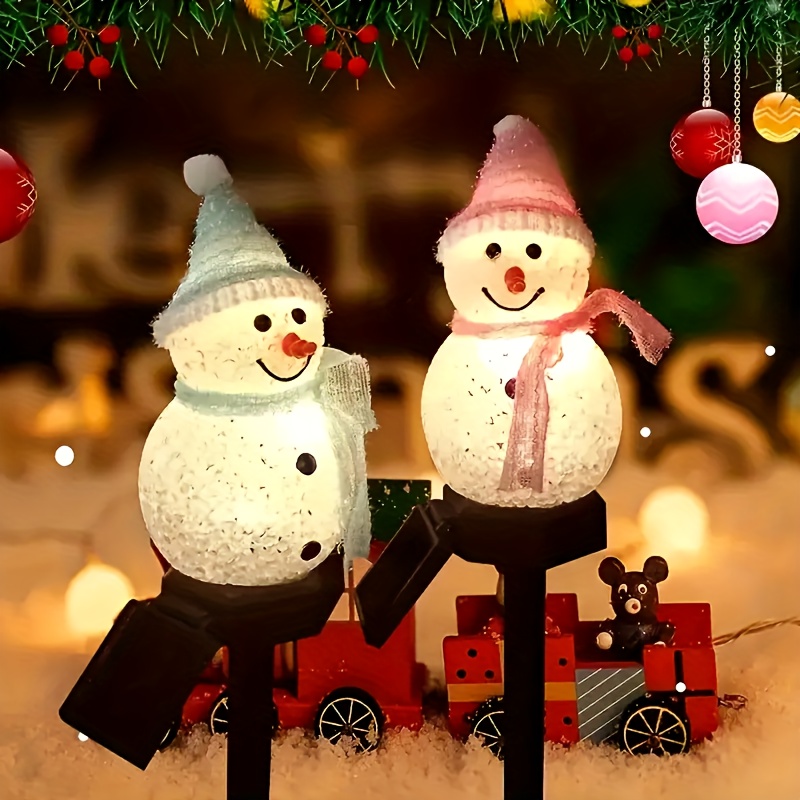 Multicolor Solar Christmas Snowman Ground Plug in Light - Temu