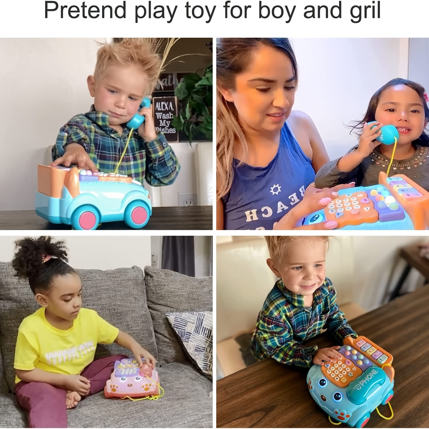 Bébé téléphone jouet voiture de jouet musical jouet d'éducation précoce  jouet préscolaire pour bébé noël nouvel an cadeau Bleu