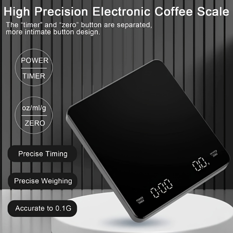 Joyhill Coffee Scale with Timer, 3kg/0.1g High Precision Pour Over Drip  Espresso Scale, Rechargeable Digital Coffee Scale with LED Display