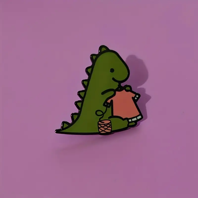 Cute Cartoon Animal Brooch Kawaii Little Dinosaur Knitted - Temu