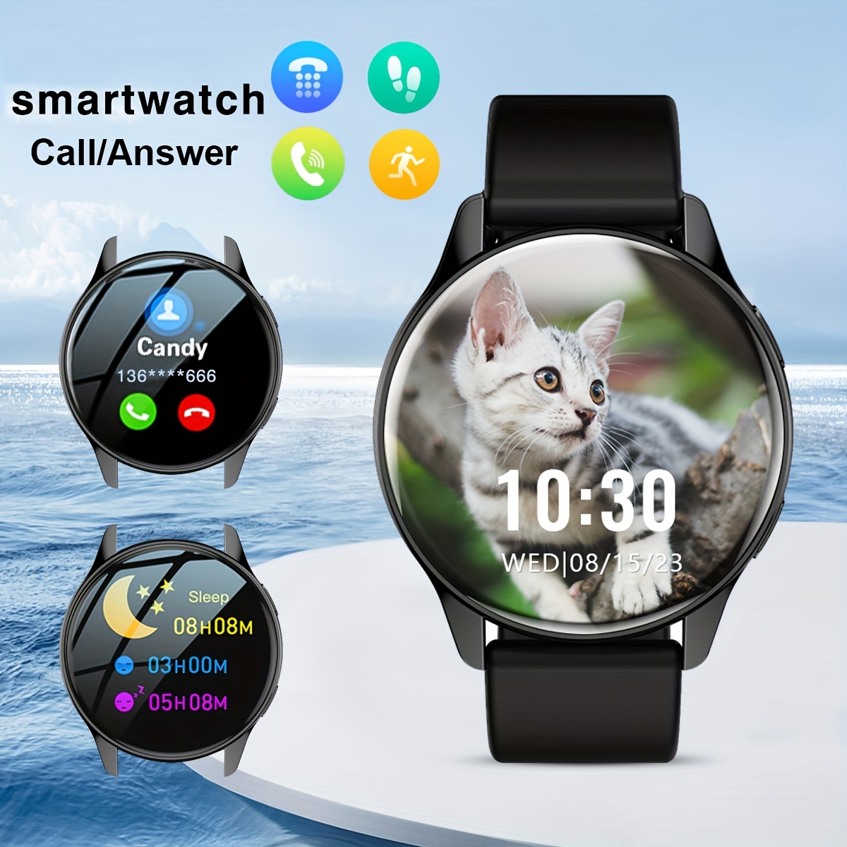 Comprar Reloj inteligente NFC para hombre, pantalla AMOLED HD, siempre  muestra la hora, Bluetooth, llamada, IP68, resistente al agua, novedad de  2023