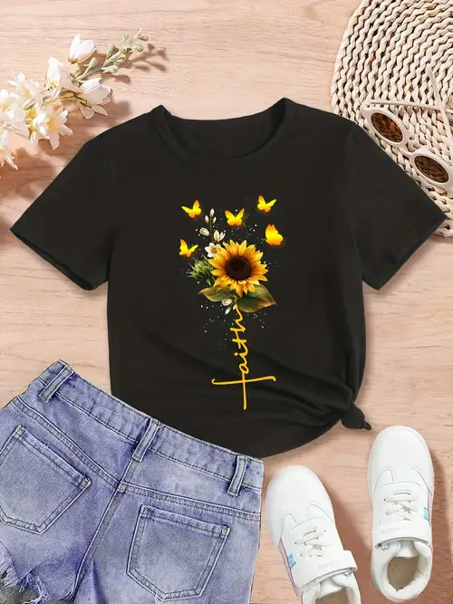 Girls Sunflower Shirt - Temu