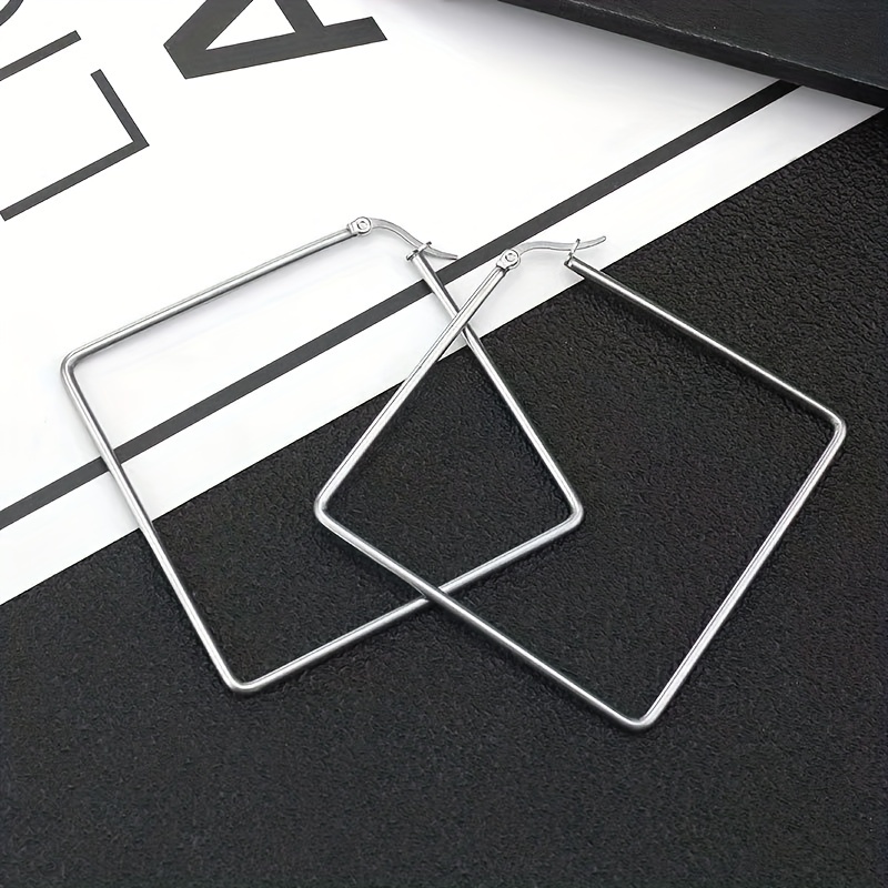 2er Set Pieghevole Orecchini a Cerchio Acciaio Inox Geco Lucertola