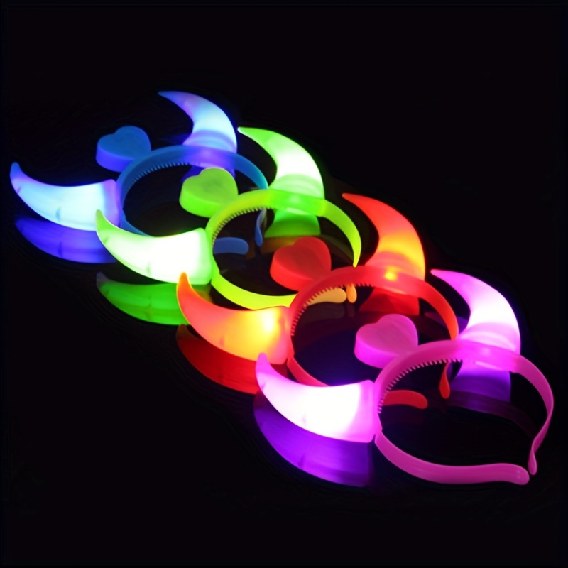 LED Devil Horns Headband Glowing Head Hoop for Halloween Cosplay