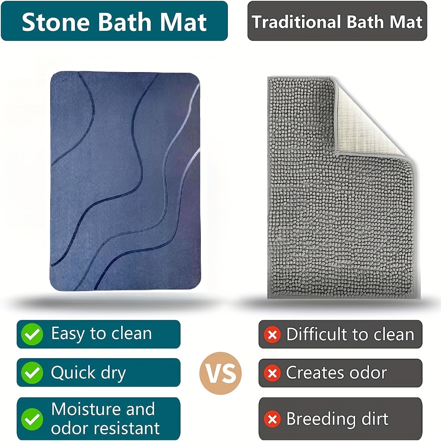 Stone Bath Mat Diatomite Stone Bath Mat Nonslip Super - Temu