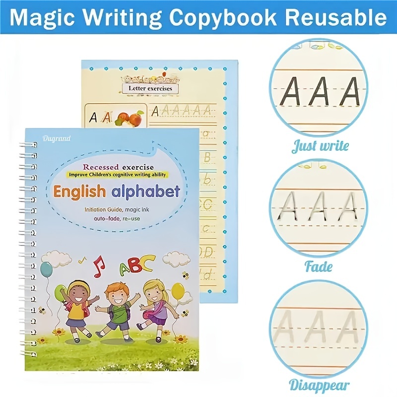 Kids Magic Practice Copybook Reusable Tracing Writing Book