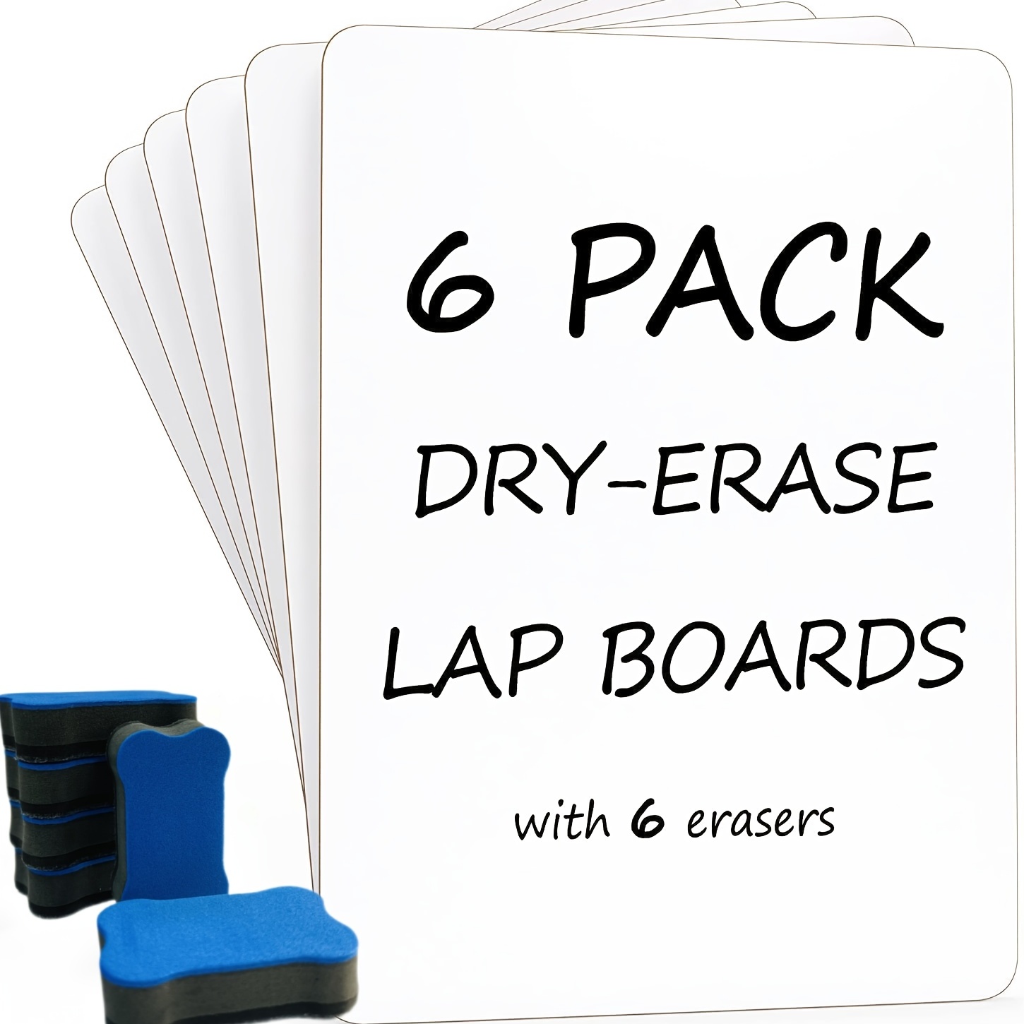 

6 Packs Small White Board Dry Erase Boards Classroom Pack Mini White Boards 9"x12" Personal Whiteboards For Teachers School Supplies Lapboards L 6 Mini Whiteboard Erasers Included